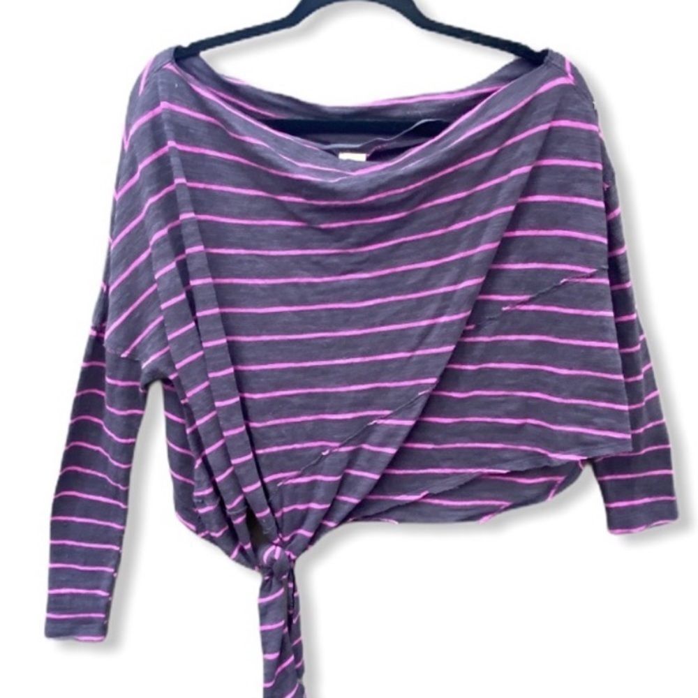 Free People Love Lane Striped One Shoulder Top